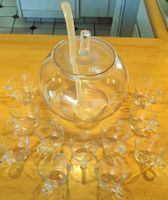 Grosses Bowle-Set Schüssel 11 Gläser Kelle Deckel Party 8 l