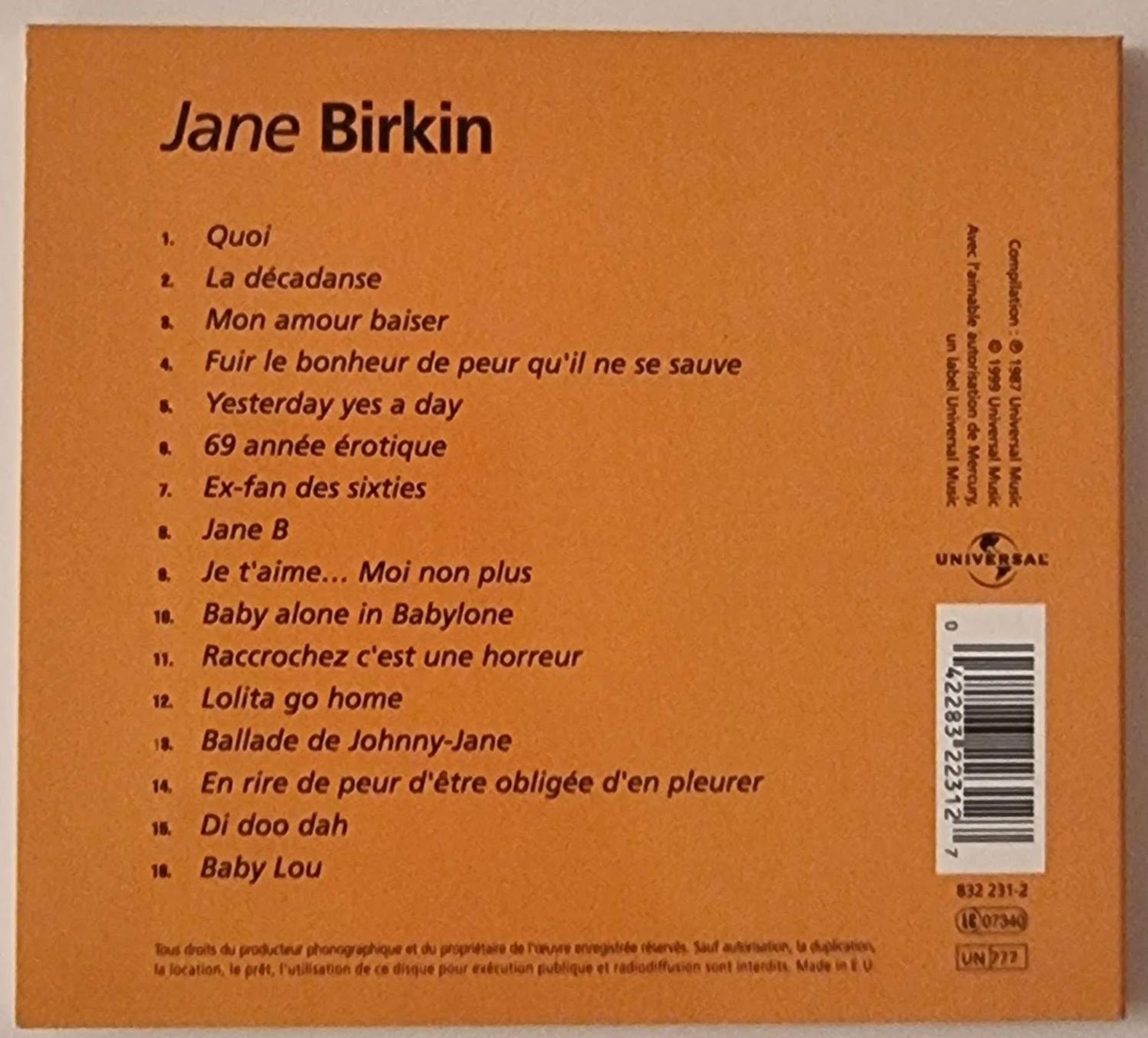 CD: Jane Birkin CD – Compilation – Usato da La Tour-de-Peilz venduto da Resize 1
