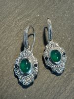 Wunderschöne Ohrringe Silber 925 + Edelsteine aus Indien NEU