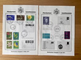 Liechtenstein 1971, siehe Abbildungen, Ausgabetag/FDC