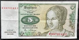 5 Deutsche Mark Banknote von 1960 - Top Sammlerstück!