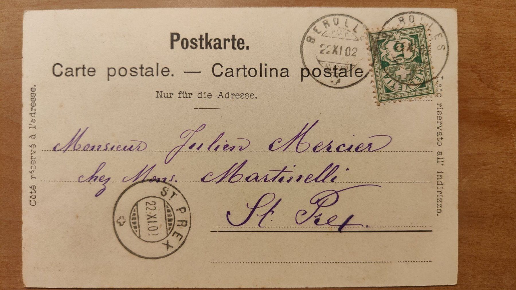 Cartoline postali: Berolles um 1900 – Usato da St. Erhard venduto da Chaeferli6 1