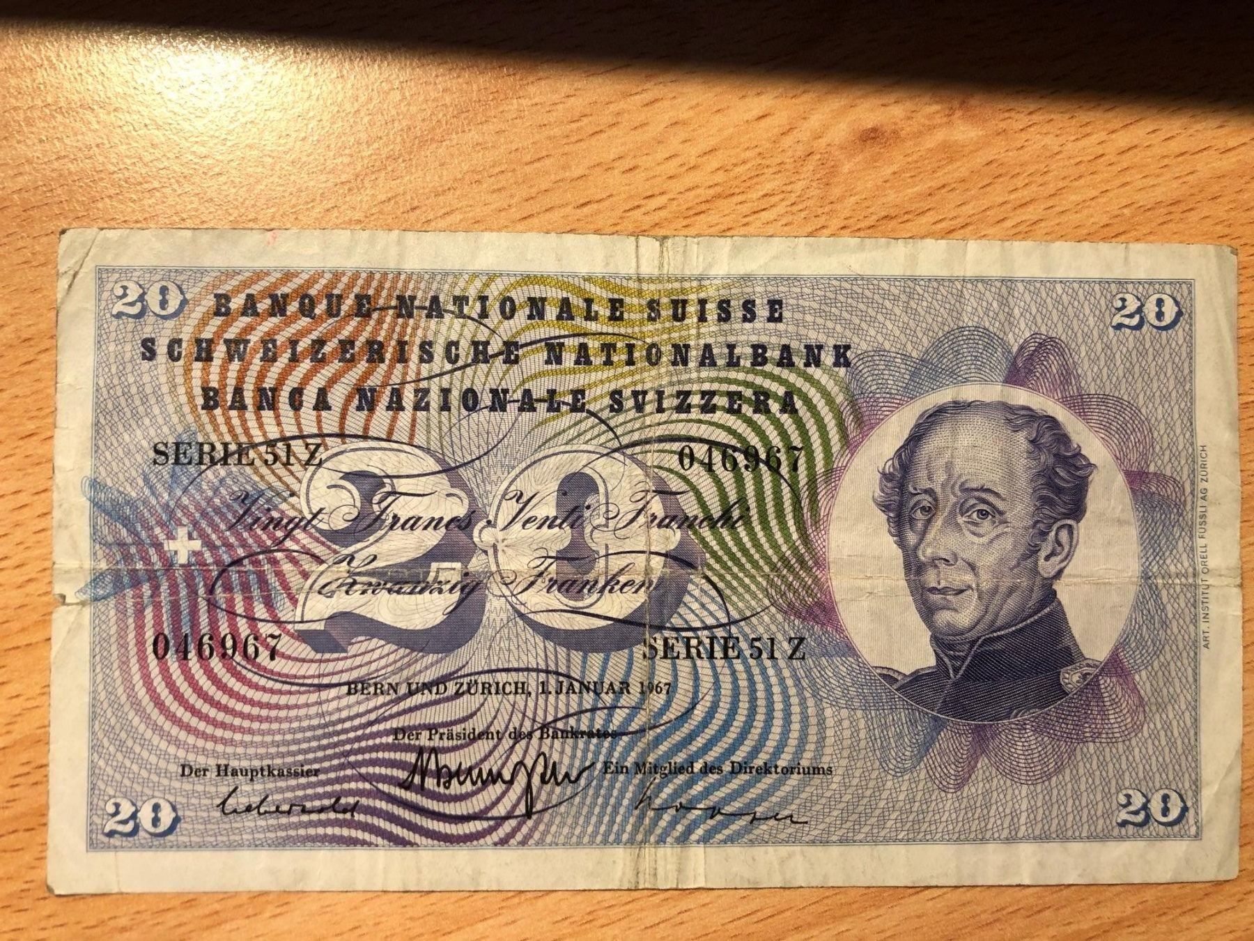 Banconote: banknote schweiz 20.- blau – Usato da kriens venduto da bst999 1