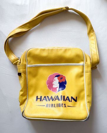 Tasche Umhängetasche gelb mit Hawaiian Airlines Aufdruck
