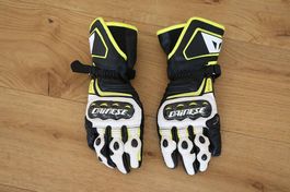 Dainese Leder-Racinghandschuhe schwarz/weiss/neongelb