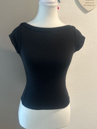 Damen Shirt schwarz gerippt von Zara Gr. M
