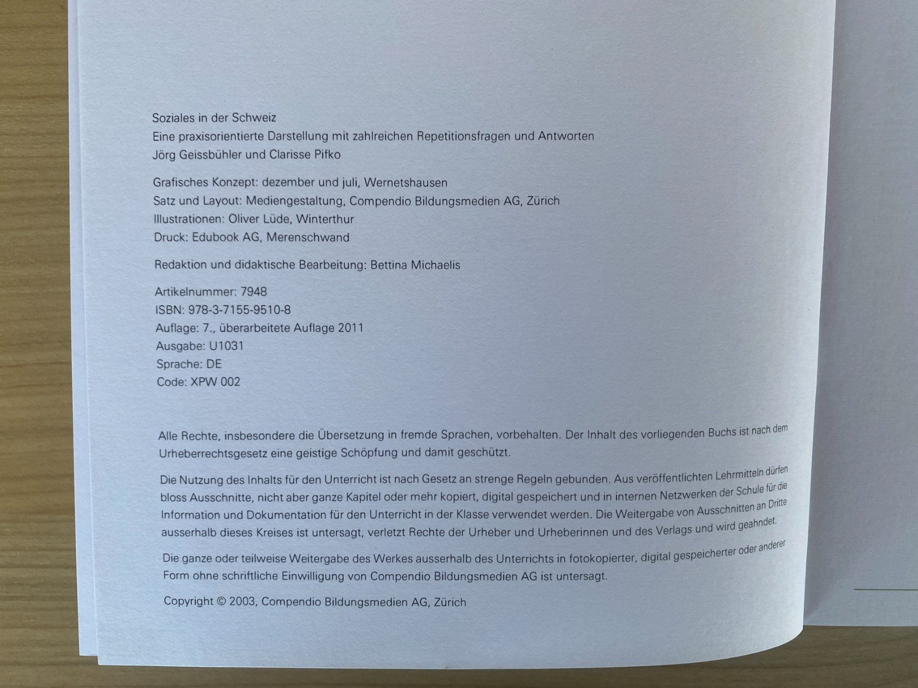 Libri: Soziales in der Schweiz Compendio – Usato da Einigen venduto da Seeland2ndHand 1