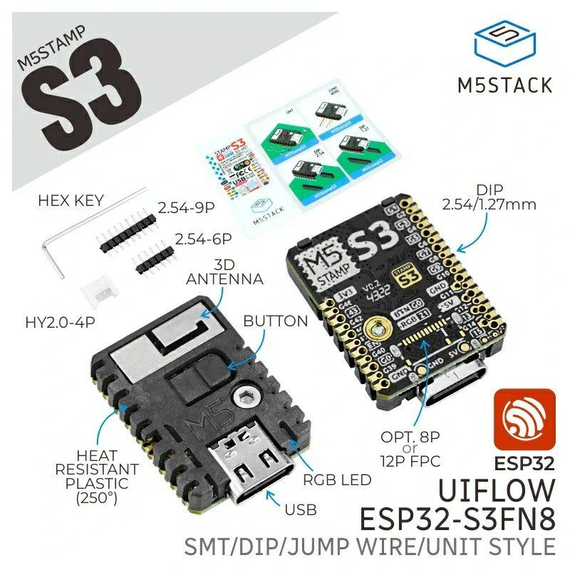 M5Stack Elektronikbauteile: M5Stamp ESP32-S3 Module von M5Stack – Neu und originalverpackt aus Veltheim AG von  1