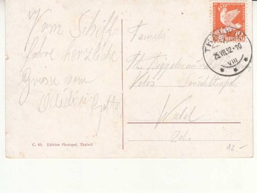 Cartoline postali: Thalwil Egliberg 1932 – Usato da Bürglen TG venduto da StampGraf 1