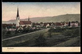 AK Eschenz /Thurgau, Ortsansicht mit Kirche