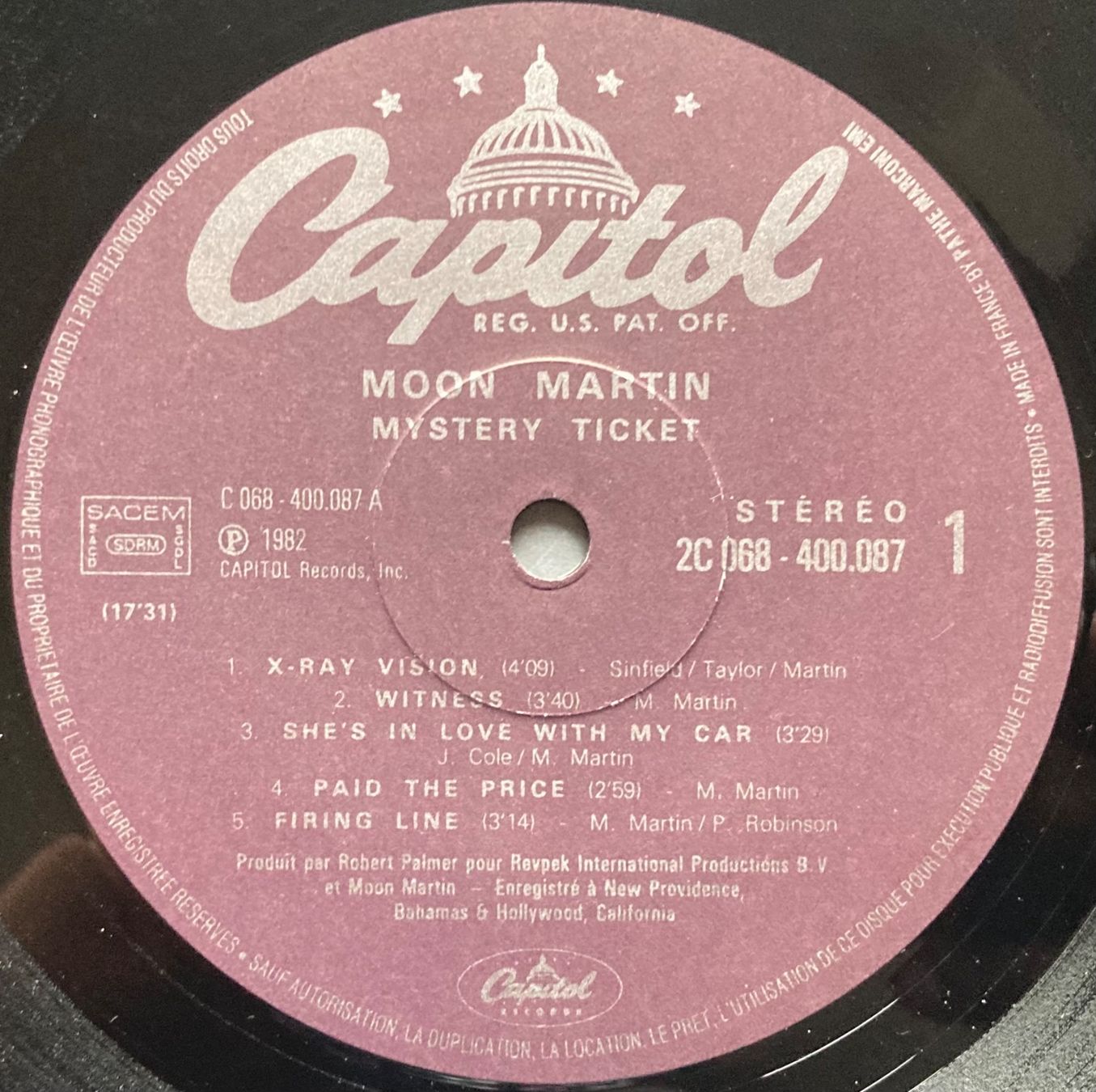 Vinyles: MOON MARTIN - MYSTERY TICKET – D'occasion à Poliez-Pittet par Newtown-Records 2