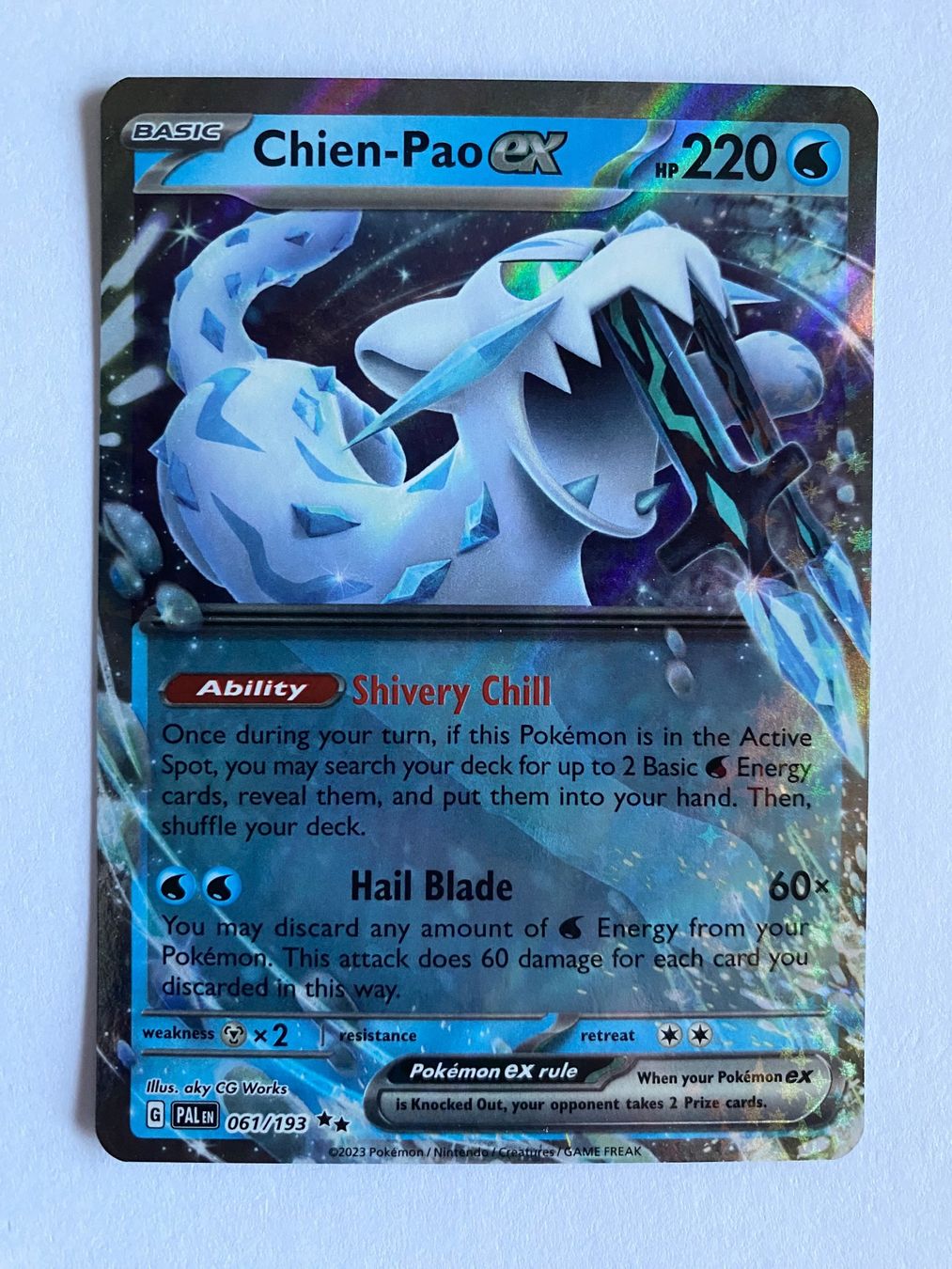 Pokémon Carte collezionabili: Chien-Pao ex 061/193 - Paldea Evolved - Pokemon TCG – Nuovo (secondo la descrizione) da Romanshorn venduto da jul_f68h