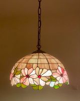 Charmante Tiffany-Hängelampe mit Blumenmuster, Vintage Stil