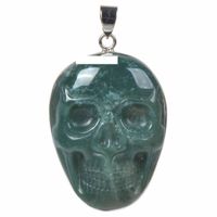 SALE Totenkopf Leder Collier Achat Edelstein Tête Mort Agate