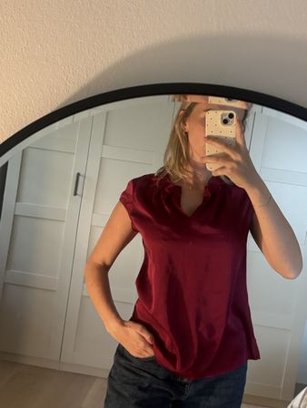Satin Blouse Burgundy