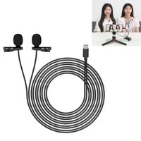 Doppelclip 2er Mikrofon mit Typ-C Anschluss-Stecker