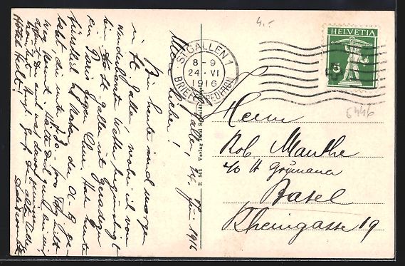 Cartoline postali: AK St. Gallen, Panorama mit Seeufer – Usato da Berlin venduto da bartko-reher 1