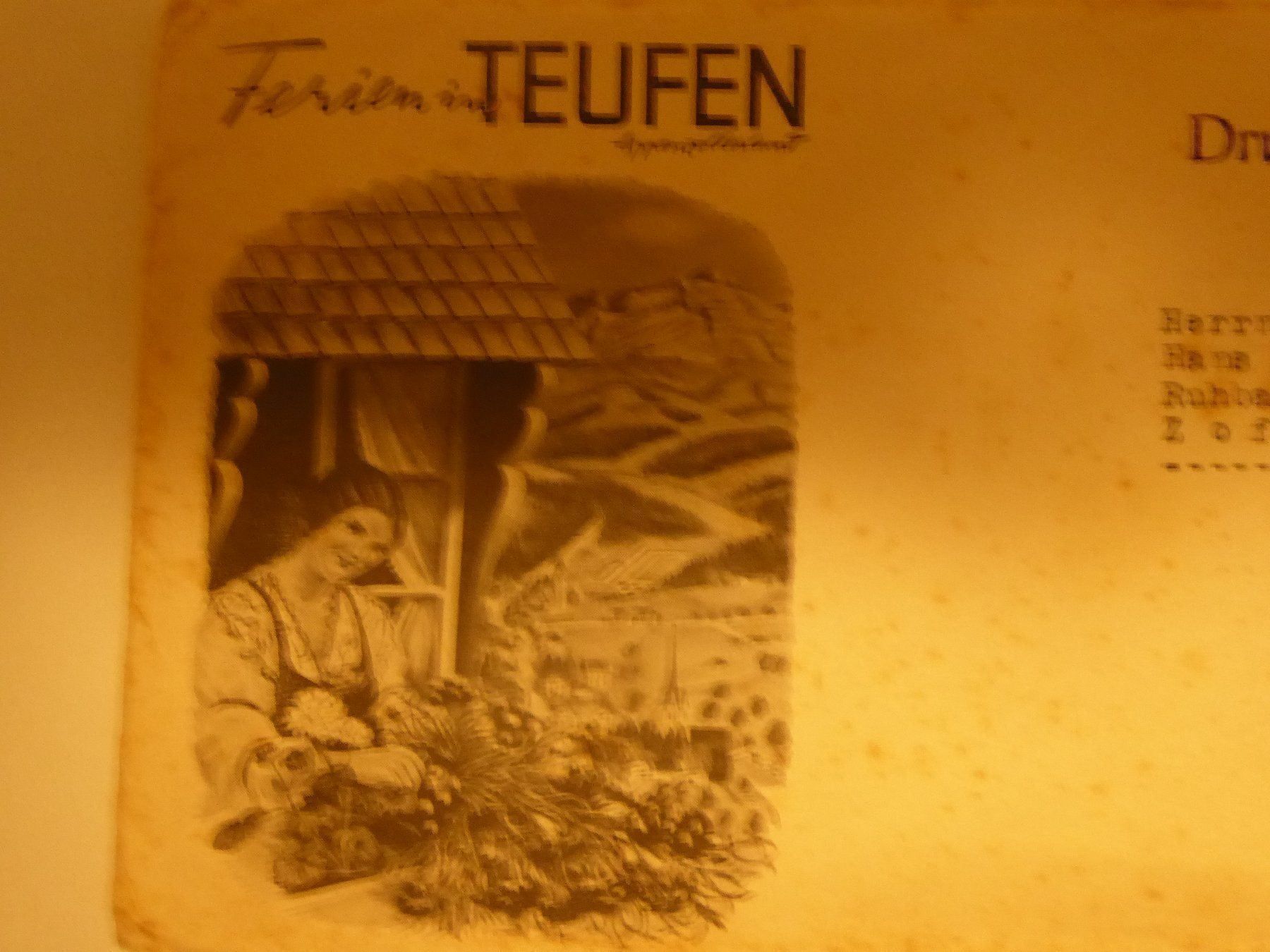 Dokumente: Brief von 1946  "Ferien in Teufen" – Gebraucht aus Zürich von Chaeffeler 2