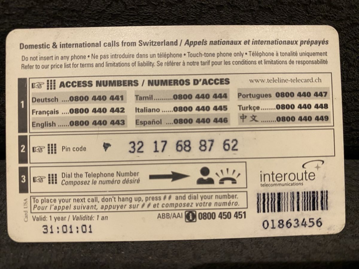 Schede telefoniche: Teleline – Usato da Lausanne venduto da babacard10 1
