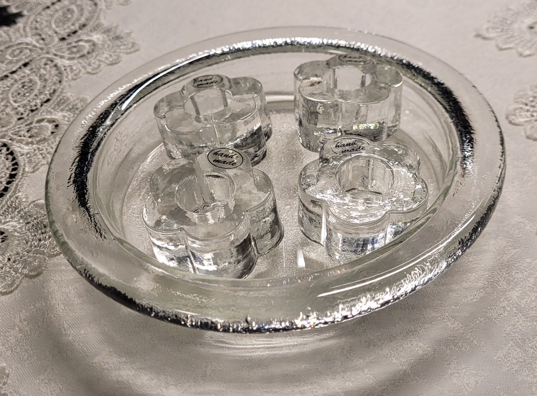 Glasi Hergiswil Bicchieri: Schale Hergiswiler-Glas mit Kerzenhalter – Nuovo (secondo la descrizione) da Mönchaltorf venduto da Joka013