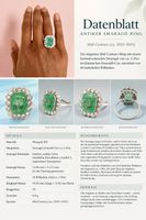 Mid-Century Ring Weissgold 14K  5.35ct Smaragd & Diamanten