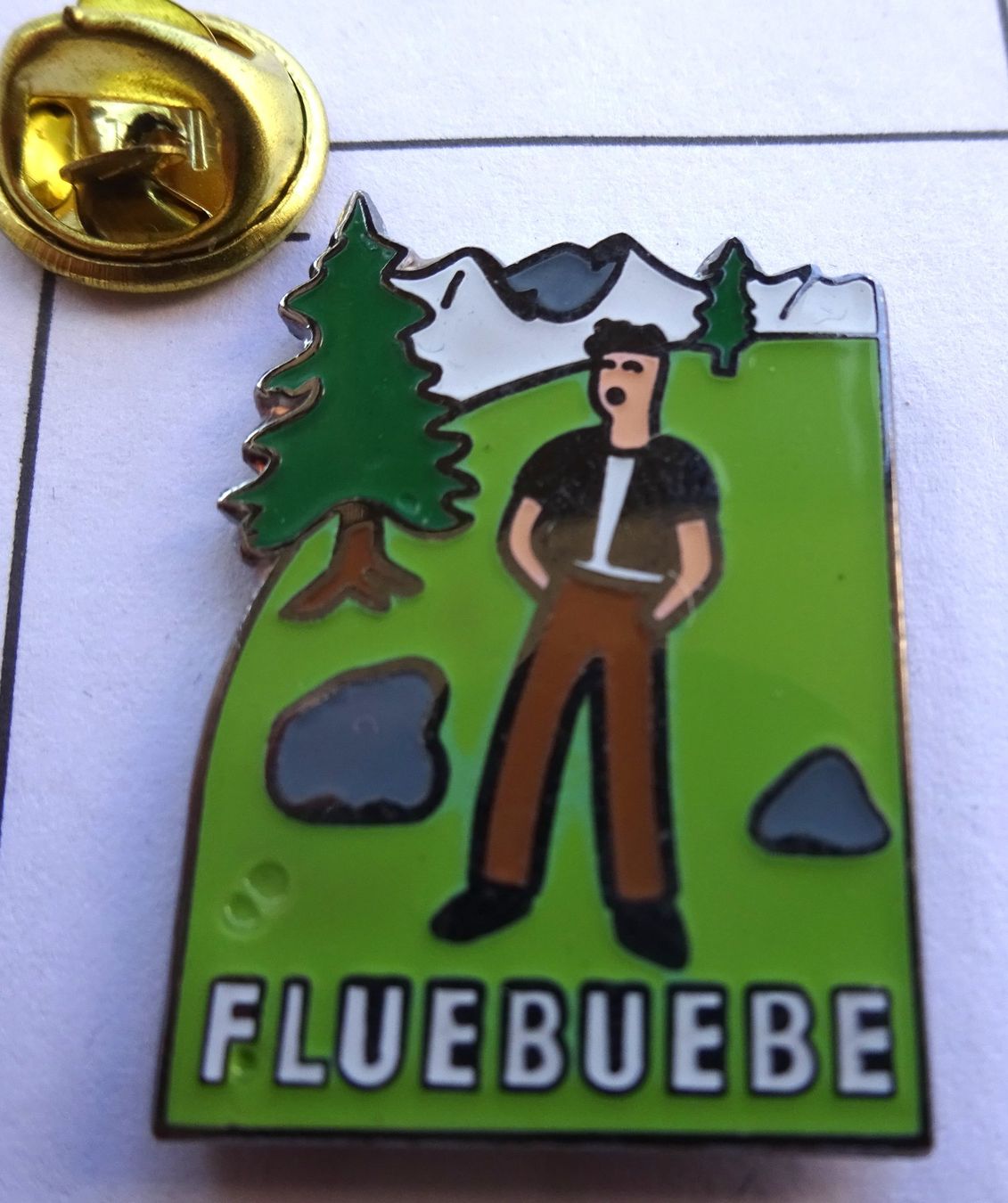 Plaketten & Abzeichen: Pin Jodler FLUEBUEBE – Gebraucht aus Utzenstorf von BUtter81