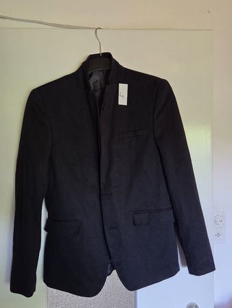 Sakko Schwarz mit Stehkragen Gr. 50 – Casual / Slim Fit