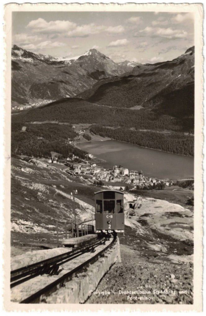 Ansichtskarten: St. Moritz - Standseilbahn Corviglia – Gebraucht aus Binningen von Mountainrider
