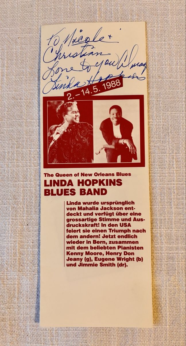 Autografi: Programm-Heft LINDA HOPKINS mit Widmung – Usato da Bern venduto da cocacola123 1