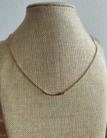Halskette, 18K Gold mit Jadeit, ca. 46cm
