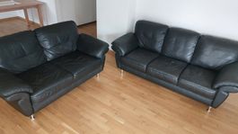 2 Echtleder Sofas