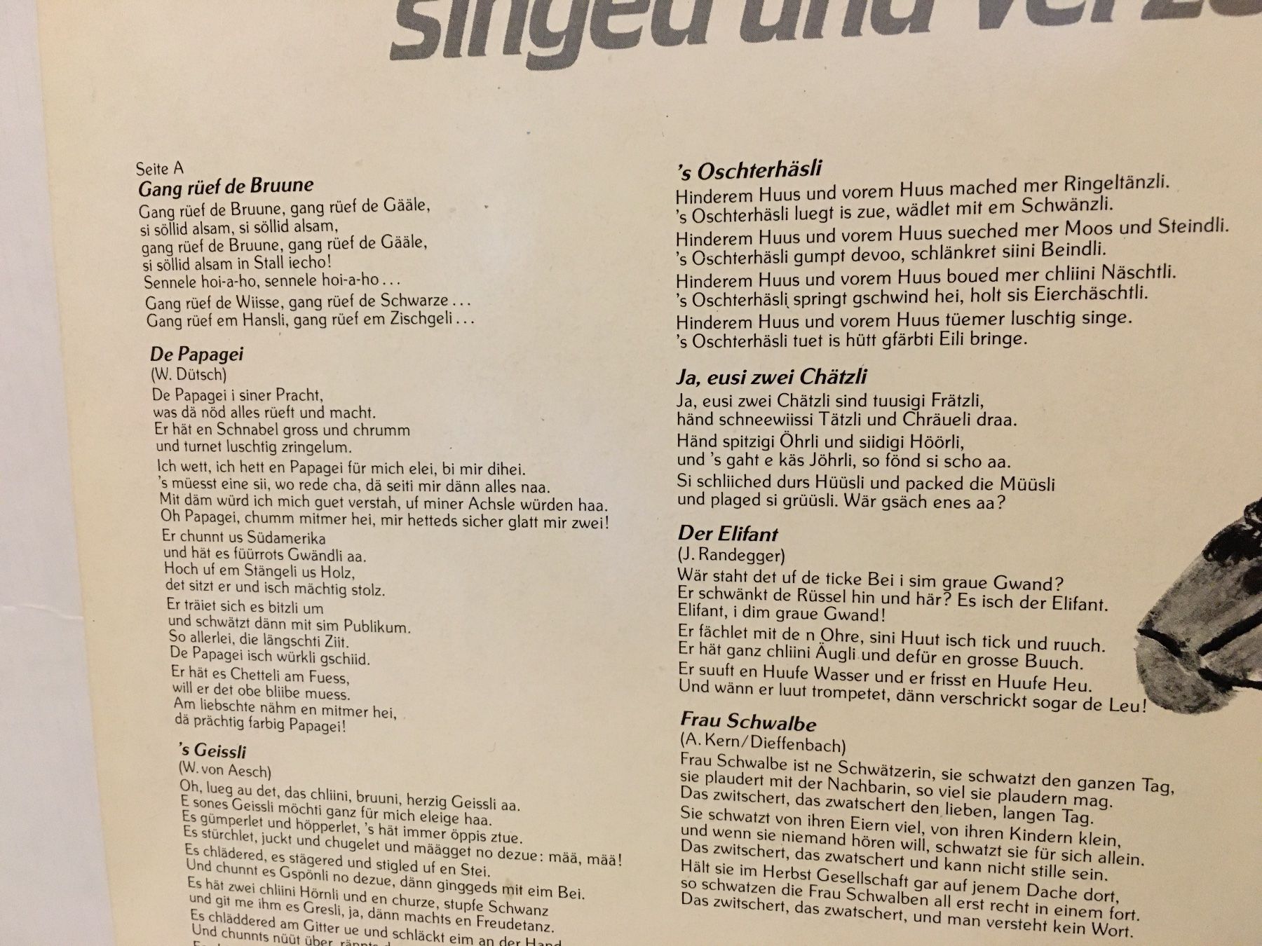 Dischi in vinile: Schallplatte - d Schlieremer Chind - EMI Record – Usato da Andwil SG venduto da Rainboli 2