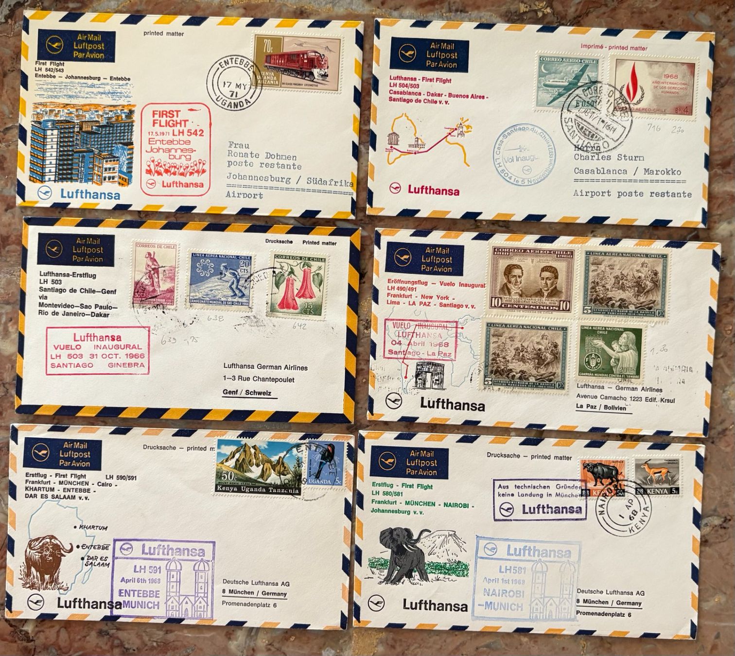 Alle Briefmarken: LOT LUFTHANSA FIRST FLIGHT – Gebraucht aus Ostermundigen von wini63
