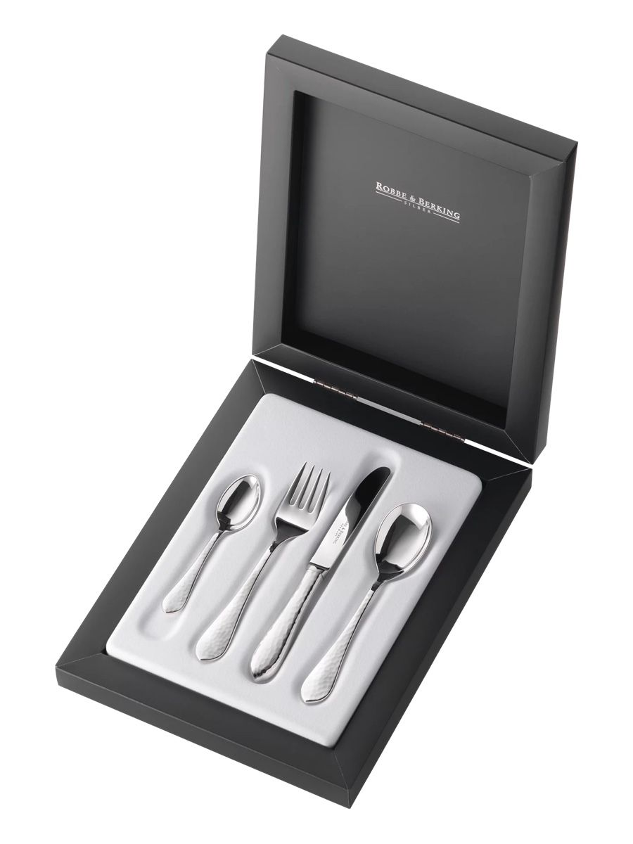 Robbe & Berking Bestecksets: Martelé 3 tlg. Kinderbesteck Robbe & Berking – Neu und originalverpackt aus Rotkreuz von luxury-onlineshop
