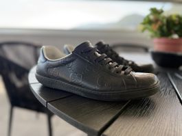 Gucci Lederschuhe Schwarz, letzte chance, Grösse 43