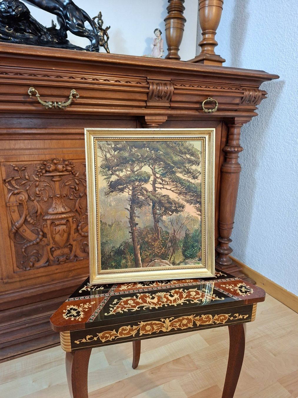 Dipinti: Gemälde Wald Kiefern Landschaft mit Rahmen – Usato da Steffisburg venduto da ZeitReise_