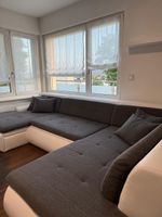 Moderne Wohnlandschaft / Ecksofa Weiss-Grau