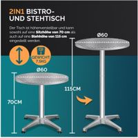 Stehtisch Silber Alu Ø60cm höhenverstellbar