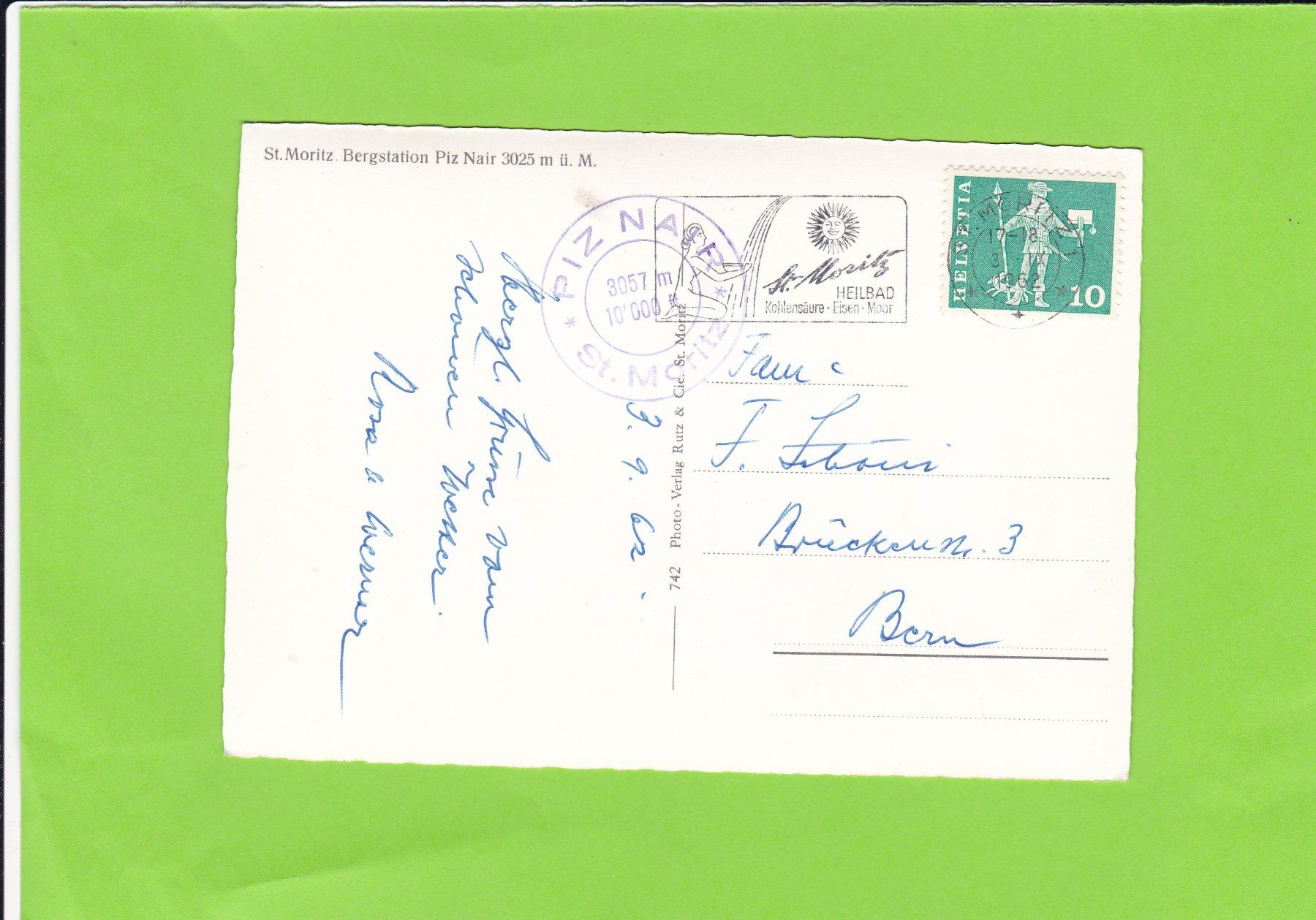 Cartoline postali: Bergstation Piz Nair – Usato da St. Peterzell venduto da neckertal 1