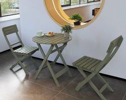 Faltbarer Holztisch + 2 Stühle (Set)  Mintgrün  CHF 50