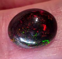 1,90 ct Opale noire naturelle à reflets floraux