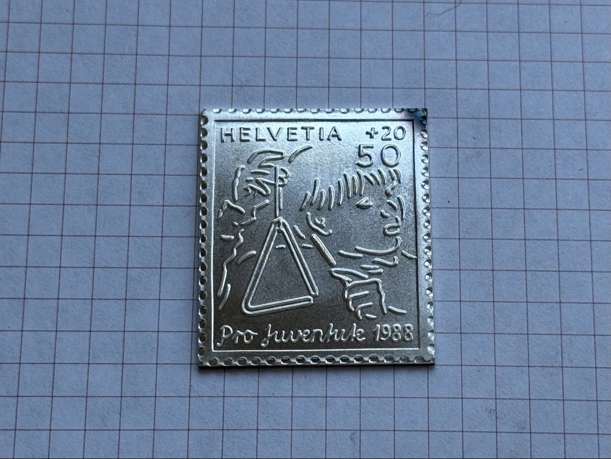 Metalli preziosi: Silber Briefmarke - Pro Juventute 1988 – Usato da Zürich venduto da daki81