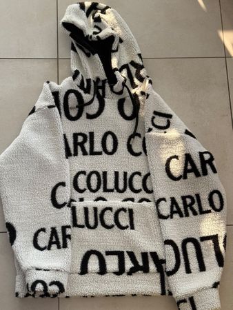 Neuwertiger CARLO COLUCCI Hoodie Teddy Weiss  Grösse L 