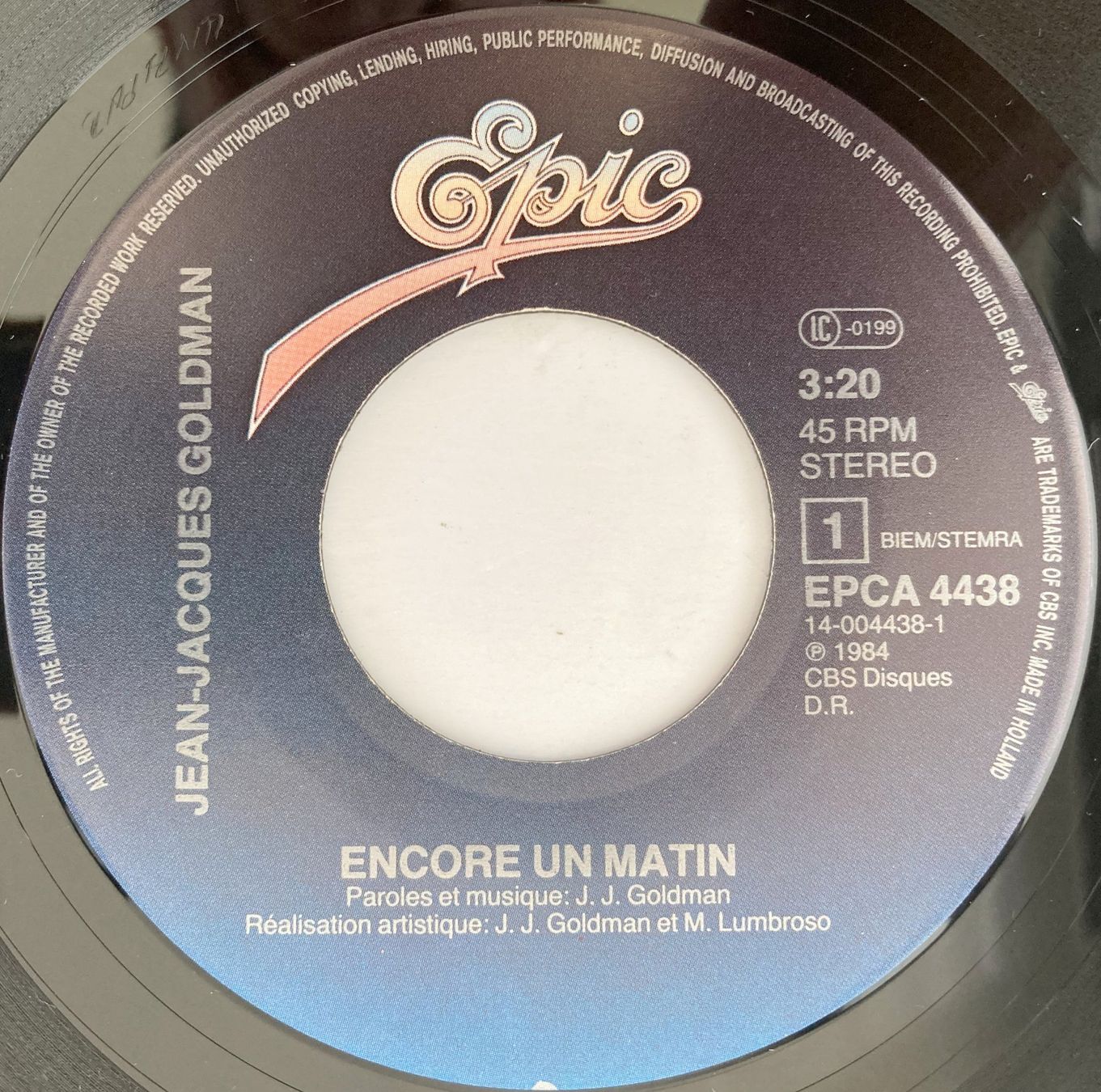 Dischi in vinile: JEAN-JACQUES GOLDMAN - ENCORE UN MATIN – Usato da Bottens venduto da hotter-than-hell 2