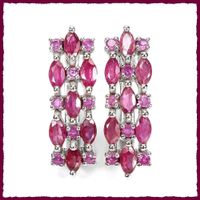 ♛ Rubin 925 Silberohrringe