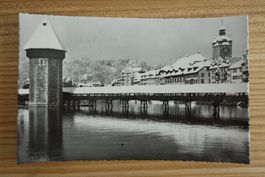 LUZERN - KAPELLBRÜCKE IM WINTER - 1951