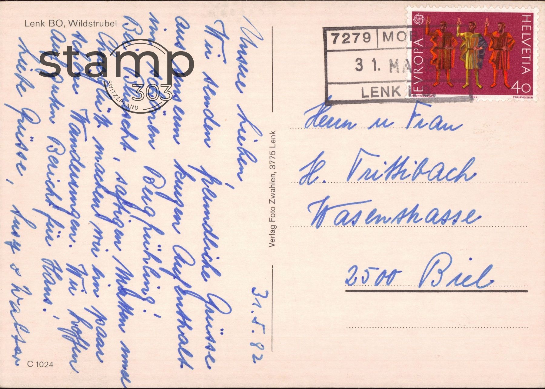 Ansichtskarten: 1982 AK Lenk _ Wildstrubel – Gebraucht aus Eggersriet von stamp303 1