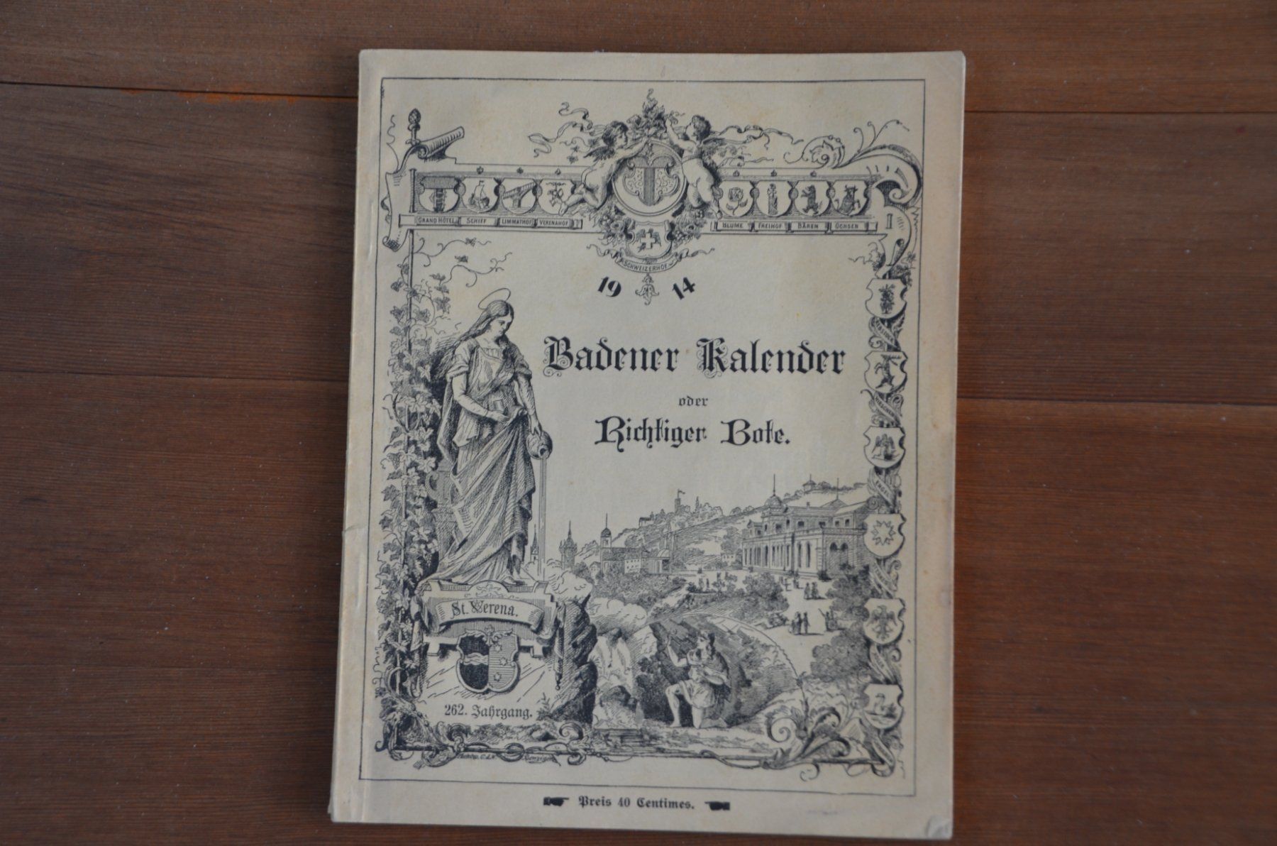 Libri: Baden Badener Kalender oder richtiger Bote 1914 108 Seiten – Usato da Olten venduto da clotaldi