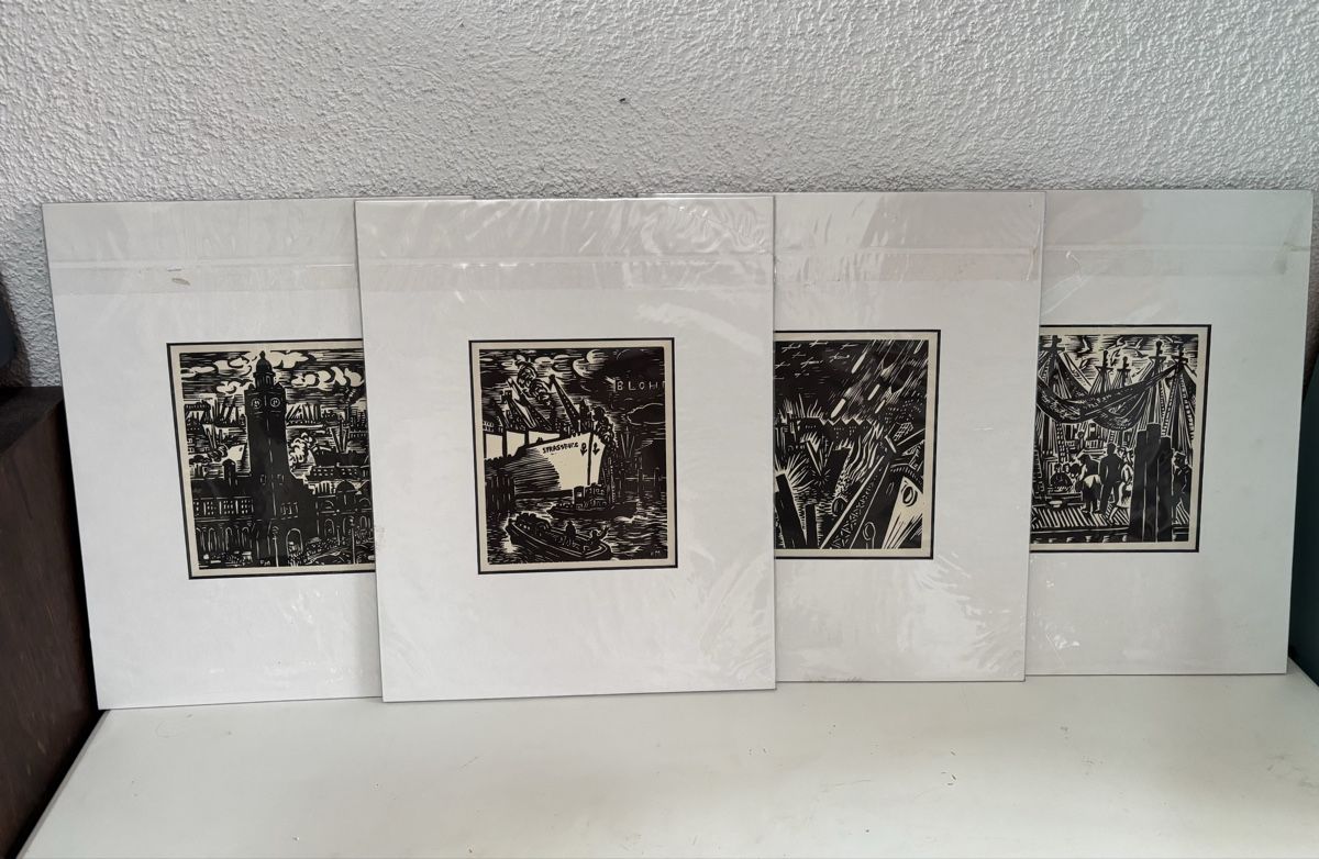 Xilografie: 4 Holsschnitte FRANS MASEREEL ( 1889 - 1972) – Nuovo (secondo la descrizione) da Biel/Bienne venduto da CuriousCat