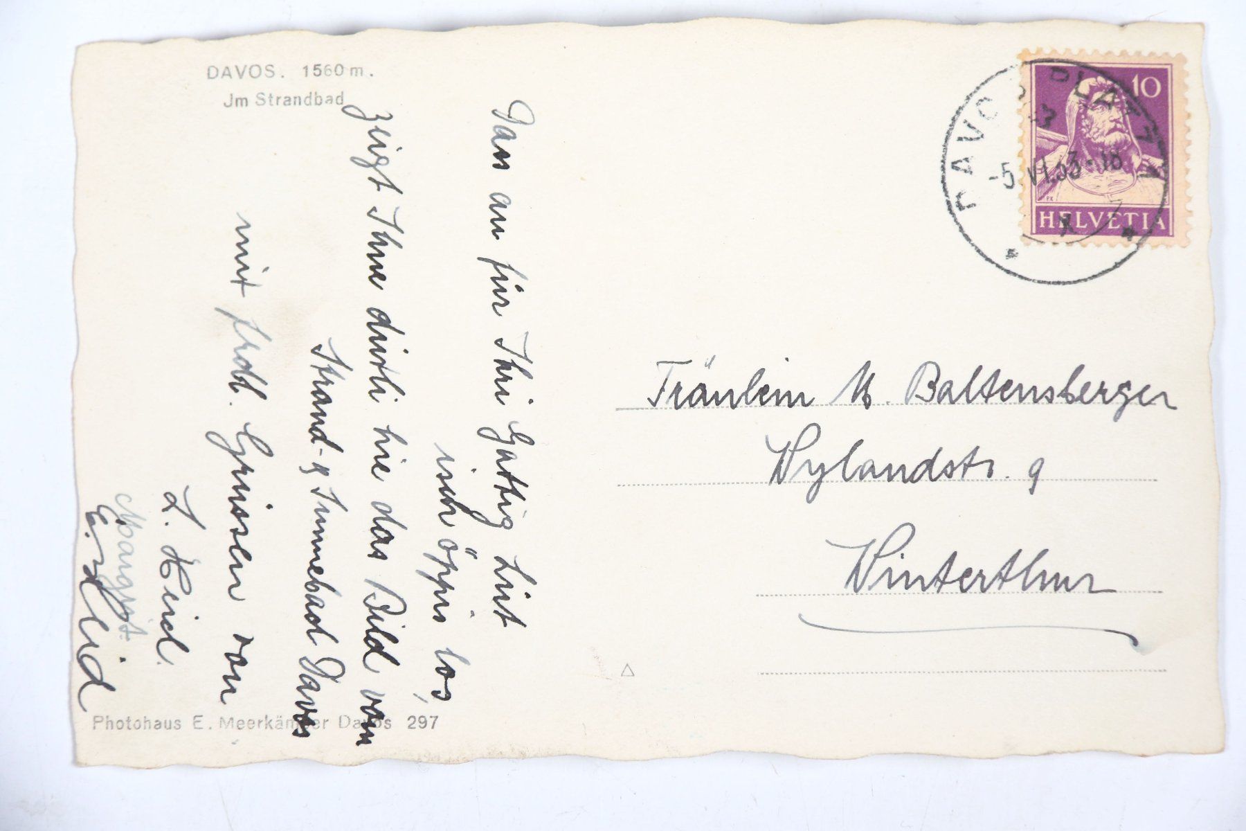 Cartoline postali: Davos - Im Strandbad – Usato da Hettlingen venduto da Scholi99 1
